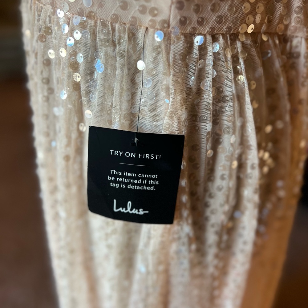 NWT❤️🔥Lulus Jane Ann Blush Pink Sequin Maxi Dress Size Large - Picture 6 of 11